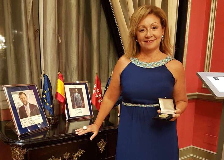 Lidia Monzón, cuando recibió la Medalla de Oro del Foro Europa por su trayectoria/TA.